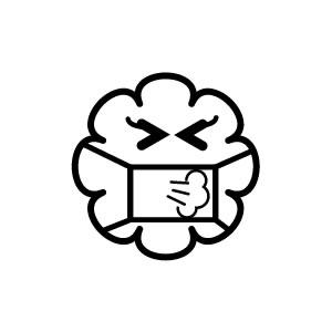 イラストスタンプ 8×8mm 【ゴホゴホ-雲】