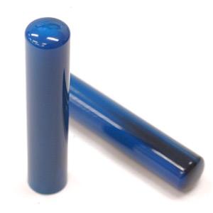 銀行印 カラーオランダ水牛 マリンブルー 12.0mm