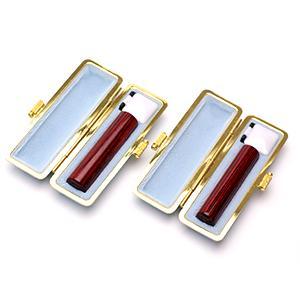 銀行印・認印セット（銀行印13.5mm・認印12.0mm） アグニ【ブルー・ファンシーケース付】