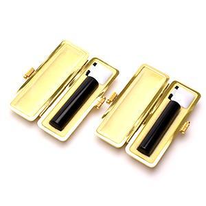 銀行印・認印セット（銀行印13.5mm・認印12.0mm） 玄武【イエロー・ファンシーケース付】
