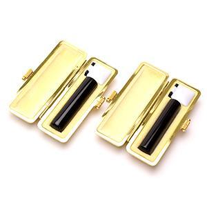 銀行印・認印セット（銀行印13.5mm・認印12.0mm） 黒水牛（芯持ち）【イエロー・ファンシーケース付】