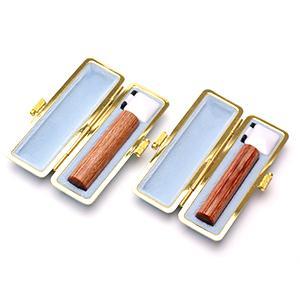 銀行印・認印セット（銀行印13.5mm・認印12.0mm） 彩樺 SAIKA【ブルー・ファンシーケース付】