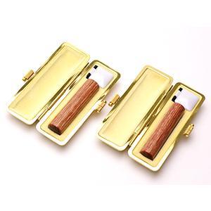銀行印・認印セット（銀行印13.5mm・認印12.0mm） 彩樺 SAIKA【イエロー・ファンシーケース付】