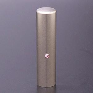 チタン印鑑/銀行印ジュエルズチタンライトローズ15.0mm