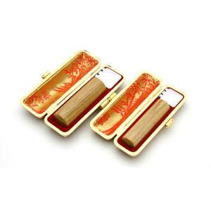 実印・銀行印 MLセット（15.0/15.0） 楓 KAEDE トカゲ皮ケース【金枠】【印鑑】