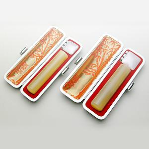実印・銀行印 MMセット（15.0/13.5） 牛角・純白 印鑑ケース【銀枠】【印鑑】