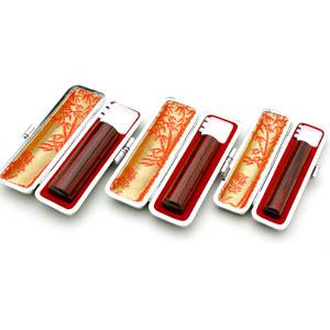 実印・銀行印・認め印 MMMセット（15.0/13.5/12.0） アグニ 印鑑ケース【銀枠】【印鑑】