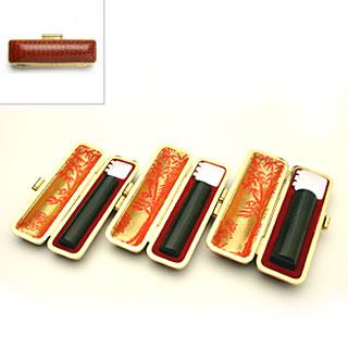 実印・銀行印・認め印 MLSセット（15.0/15.0/10.5） 玄武 トカゲ皮ケース【金枠】【印鑑】