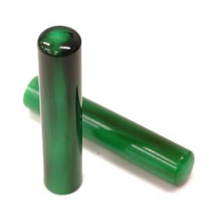 実印 カラーオランダ水牛 グリーン 13.5mm