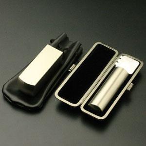 会社設立 2本Lセット ブラストチタン（寸胴タイプ） （角24）【ブラックメタル枠・印袋付】