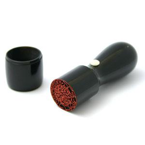 会社実印 （天丸・蓋付） 黒水牛（芯持ち） 18.0mm【印鑑】