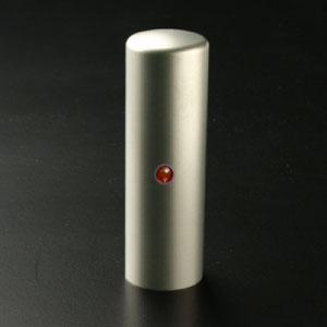 チタン印鑑/会社認め印ジュエルズチタン+[プラス]ルビー16.5mm（寸胴タイプ）