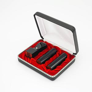 会社設立実印・銀行印・角印 寸胴セットブラックアグニ3本（角21mm）【整理ケース付】
