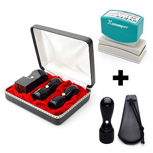 会社設立 実印・銀行印・角印・認印 天丸+シヤチハタ住所印セット 実印・銀行印・認印【黒水牛】/角印【政宗】 4本（角21mm）【シャチハタ住所印】