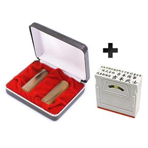 会社設立 実印・銀行印 寸胴+組合せ住所印セット（寸胴） 牛角・中色 実銀2本 【整理ケース付＆アドレス印3段】【印鑑】