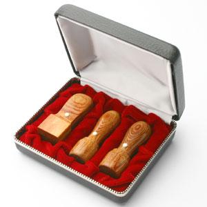 会社設立 実印・銀行印・角印 天丸セット 彩樺 SAIKA 3本L（角24）【整理ケース付】【印鑑】