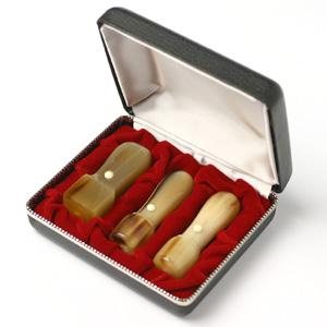 LLC設立 実印・銀行印・角印 天丸セット 牛角・中色 3本L（角24）【整理ケース付】【印鑑】