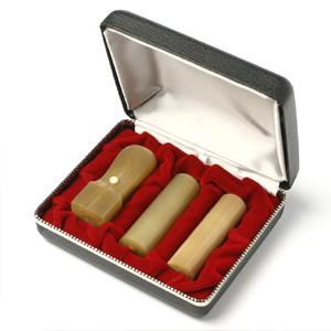 LLP設立 実印・銀行印・角印 寸胴セット 牛角・純白 3本（角24）【整理ケース付】【印鑑】