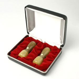 LLP設立 実印・銀行印 天丸セット（天丸蓋付き） 牛角・純白 実銀2本 【整理ケース付】【印鑑】