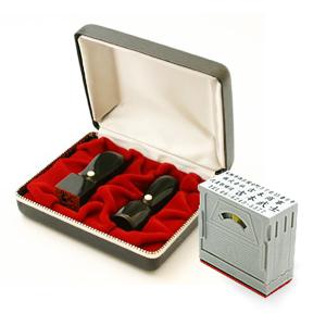 NPO設立 実印・角印 天丸+組合せ住所印セット 黒水牛（芯持ち） 2本（角21mm）【整理ケース＆アドレス印3段付】【印鑑】