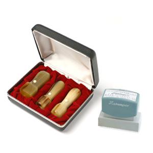 NPO設立 実印・銀行印・角印 天丸+シヤチハタ住所印セット 牛角・中色 3本(角24)【整理ケース付&住所印】【印鑑】