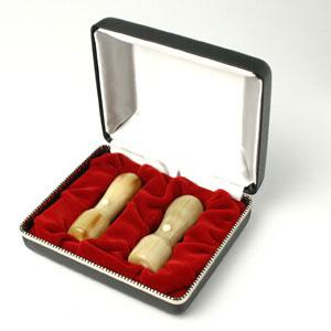 NPO設立 実印・銀行印 天丸セット(天丸蓋付き) 牛角・中色 実銀2本 【整理ケース付】【印鑑】