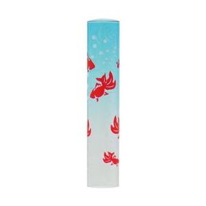 恋するはんこ/和柄クリアー風流金魚 青 NK-079 （12.0mm）
