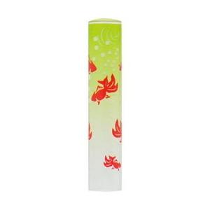 恋するはんこ/和柄クリアー風流金魚 緑 NK-080 （12.0mm）