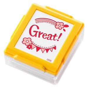 シャチハタいいね！スタンプくん（ボディー色/イエロー）印面内容：Great!