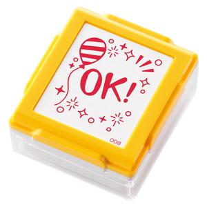 シャチハタいいね！スタンプくん（ボディー色/イエロー）印面内容：OK!