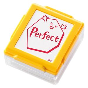 シャチハタいいね！スタンプくん（ボディー色/イエロー）印面内容：Perfect