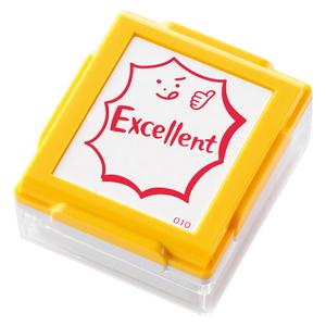 シャチハタいいね！スタンプくん（ボディー色/イエロー）印面内容：Excellent