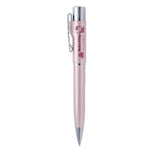ハローキティ　タニエバー　スタンペンGノック式(既製品)　9mm丸浸透ネーム印(楷書体)　ピンク