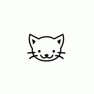 チェック ゴム印 6×6mm【レイアウト：【ねこ】枠なし】
