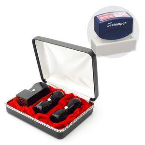 会社設立実印・銀行印・角印 天丸+シヤチハタ住所印セット(ネイビー)【黒水牛】/角印【政宗】3本（角24mm）【整理ケース付＆住所印】