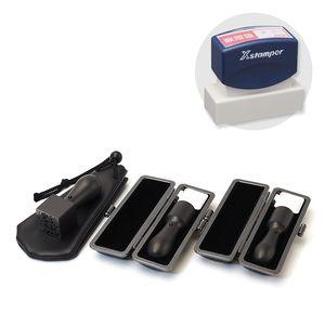 会社設立3本セット実印18.0・銀行印16.5・角印21 天丸+シヤチハタ住所印セット(ネイビー)ブラストチタンブラック【印鑑ケース・印袋・住所印付】