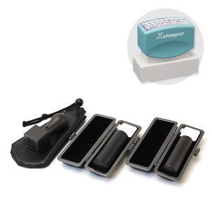 会社設立3本セット実印18.0・銀行印16.5・角印21 寸胴+シヤチハタ住所印セットブラストチタンブラック【印鑑ケース・印袋・住所印付】