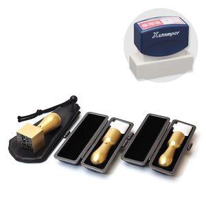 会社設立3本セット実印18.0・銀行印16.5・角印24 天丸+シヤチハタ住所印セット(ネイビー)ブラストチタンゴールド【印鑑ケース・印袋・住所印付】