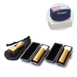 会社設立3本セット実印18.0・銀行印16.5・角印21 寸胴+シヤチハタ住所印セット(ネイビー)ブラストチタンゴールド【印鑑ケース・印袋・住所印付】