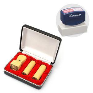 会社設立実印・銀行印・角印 寸胴+シヤチハタ住所印セット(ネイビー)薩摩本柘3本（角24mm）【整理ケース付＆住所印】