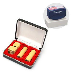 会社設立実印・銀行印・角印 寸胴+シヤチハタ住所印セット(ネイビー)薩摩本柘3本（角21mm）【整理ケース付＆住所印】