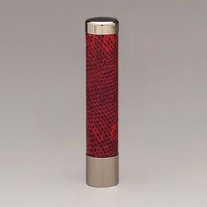 チタン印鑑/認め印 革張りリザードチタン（赤） 12.0mm