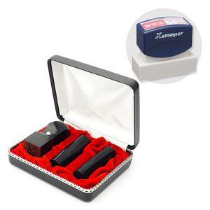 会社設立実印・銀行印・角印 寸胴+シヤチハタ住所印セット(ネイビー)政宗3本(角21mm)【整理ケース付&住所印】