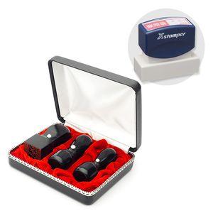 会社設立実印・銀行印・角印 天丸+シヤチハタ住所印セット(ネイビー)政宗3本(角21mm)【整理ケース付&住所印】