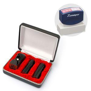 会社設立実印・銀行印・角印 寸胴+シヤチハタ住所印セット(ネイビー)実印・銀行印【黒水牛】/角印【玄武】3本(角24mm)【整理ケース付&住所印】