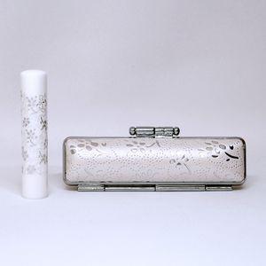 印鑑・ケースセット 銀花 ホワイト/12.0mm