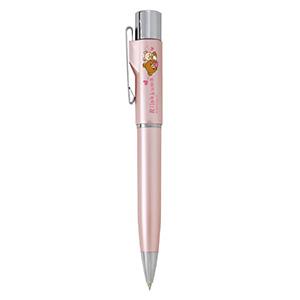 リラックマ　タニエバー　スタンペンGノック式(既製品)　9mm丸浸透ネーム印(楷書体)　ピンク