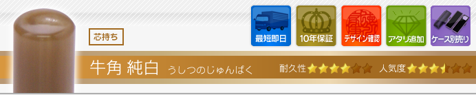銀行印 牛角・純白