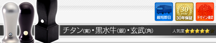 会社設立 ブラストチタン 実印／黒水牛 銀行印／玄武 角印+組合せ住所印セット
