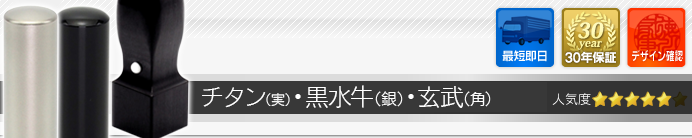 会社設立ブラストチタン 実印／黒水牛 銀行印／玄武 角印+組合せ住所印セット